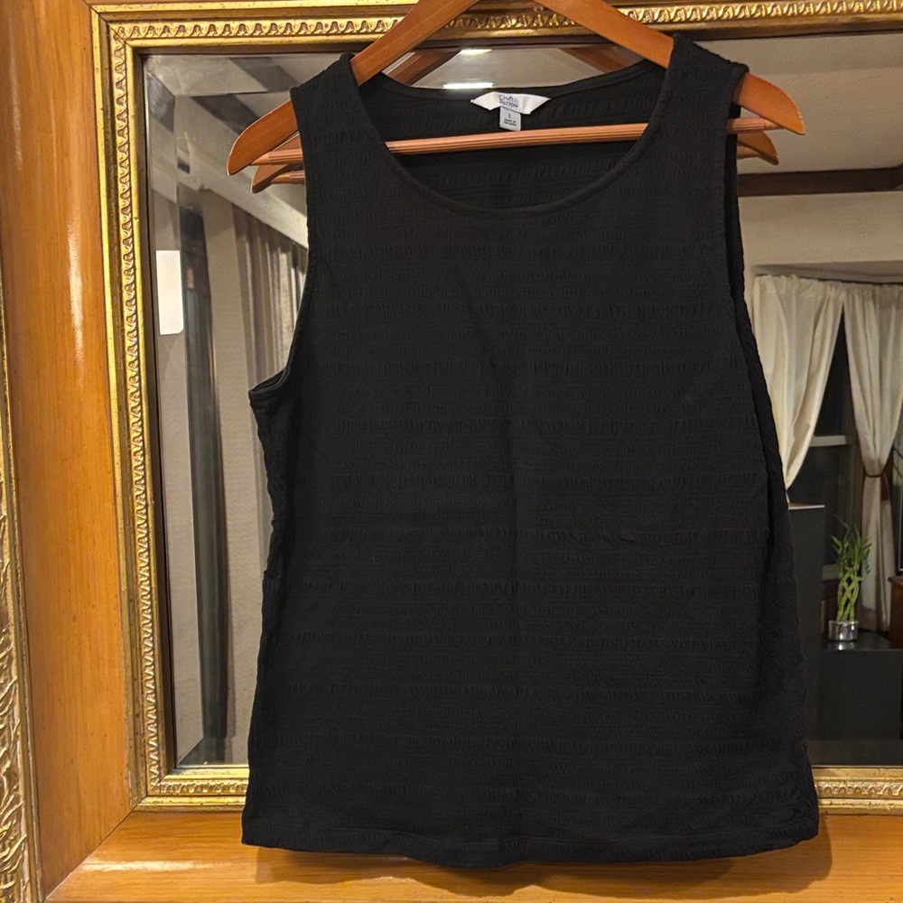 Croft & Barrow Black Textured Tank Top - Size L